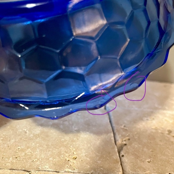 Shirley Temple cobalt blue glass cereal bowl,  by Hazel-Atlas Glass Company. - Picture 7 of 7